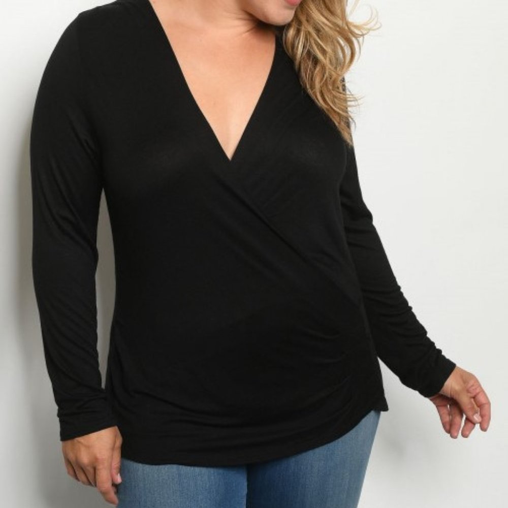 Long sleeve Rust crossover Blouse